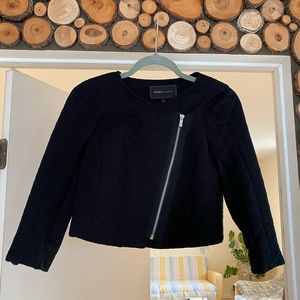 BCBG black zip crop/zip cuff bomber/jacket